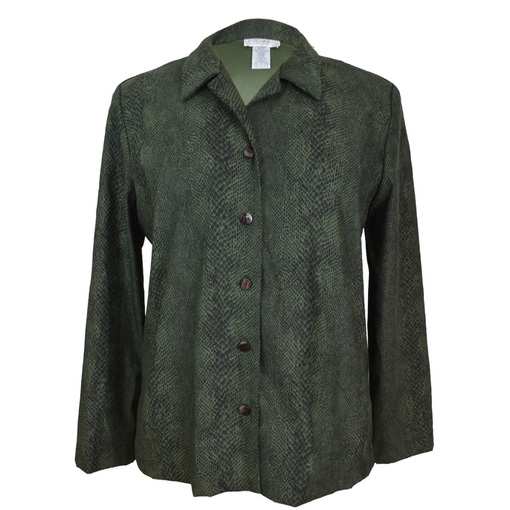 Jessica Howard Green/Black Print Jacket Size 18